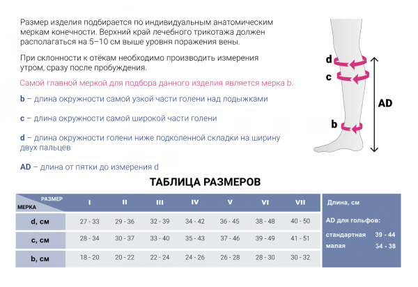 гольфы 1 класса компрессии